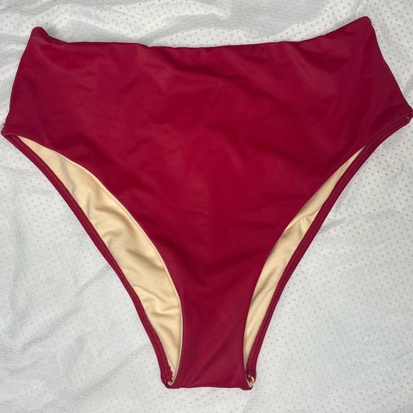 L.A. Hearts NWOT Reddish Pink High Waist Bikini Bottoms Size S - Picture 1 of 7